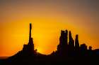 USA-Arizona-Monument Valley Navajo Tribal Park Silhouette of formations at sunrise Art Print